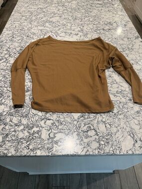 Women’s Boatneck Long-Sleeve Top - Camel